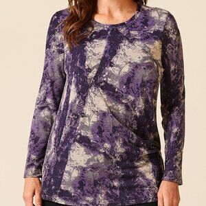 Simply Vera/Vera Wang Tunic Size Large Purple and Gray EUC
